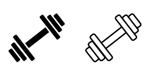 Obraz premium Dumbbells set icon on white background