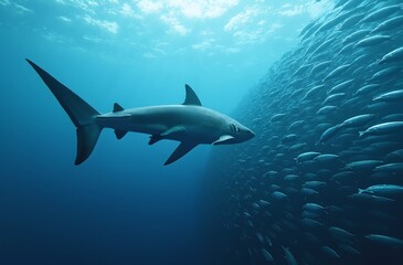 Naklejka premium shark in the sea
