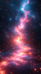 Fototapeta premium A vibrant cosmic scene showcasing swirling nebulae and stars.