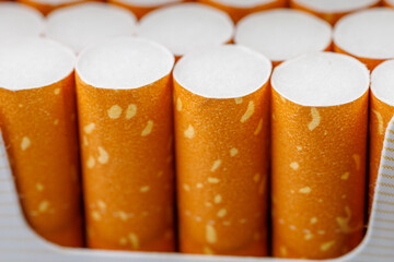 A pack of cigarettes with a white label