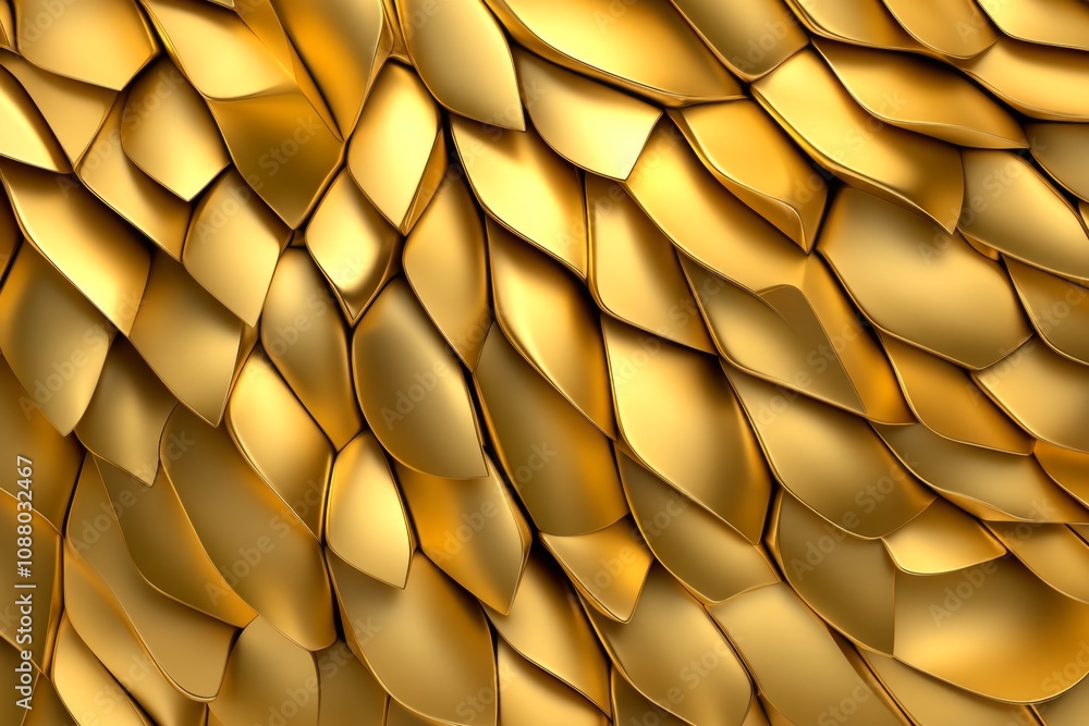 Poster A close-up of modern abstract architecture with sharp geometric patterns and metallic textures, captured under golden hour lighting