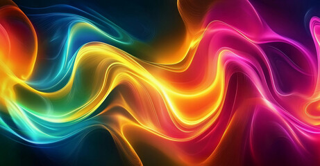 Obraz premium A colorful, wavy line with a rainbow effect