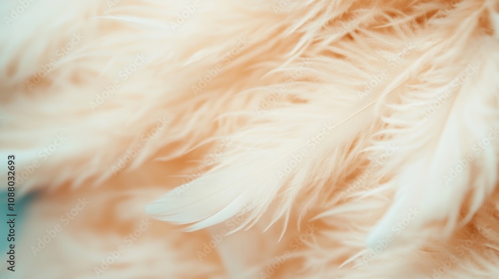 Poster a close-up view reveals the soft texture of white feathers harmoniously arranged, creating an atmosp