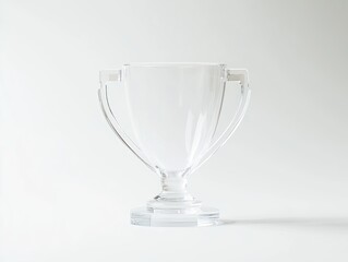Empty Glass Trophy on White Background