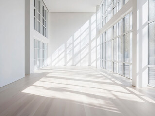 Obraz premium Sunlit Empty Modern Gallery Interior