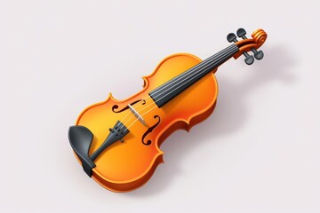 A violin, 3D Rendering, isometric, icon isolated on soft background