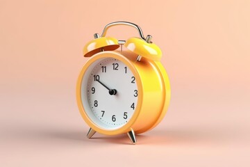 An alarm clock, 3D Rendering, isometric, icon isolated on soft background