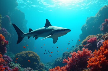Fototapeta premium shark in the aquarium