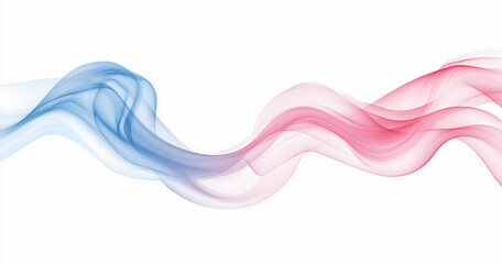 A blue and red wave on a white background