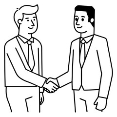 businessman connect with business partner icon