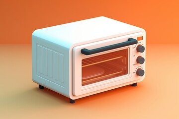 An oven, 3D Rendering, isometric, icon isolated on soft background