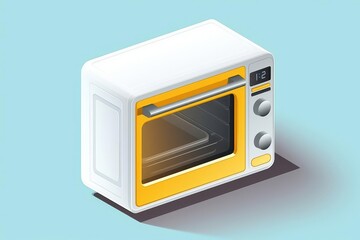 Fototapeta premium An oven, 3D Rendering, isometric, icon isolated on soft background