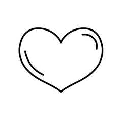 Black heart outline hand drawn raster drawing