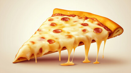 illustration vector of a cheesy pizza slice