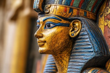 Obraz premium Close-up of an Ancient Egyptian Statue