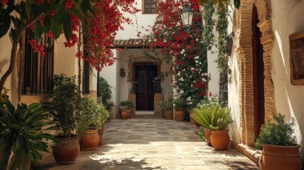 Fototapeta premium Beautiful Courtyard in a Spanish Town