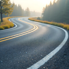 Obraz premium 3d winding road curve on transparency background