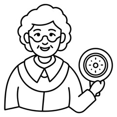 elderly woman with compass in hand demonstrates navigation