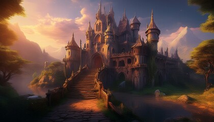 Abstract Futuristic Castle