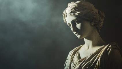Greek Statue in a Smoky Setting