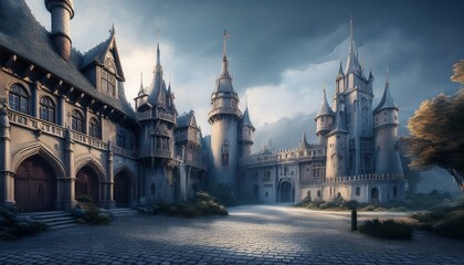 Obraz premium Abstract Futuristic Castle