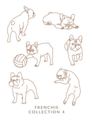 French Bulldog Outline Illustrations in Playful Poses 4
