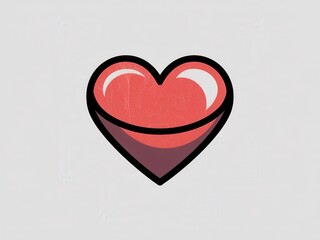 Illustration of a Double Heart Icon with Red and Pink Colors Isolated on White