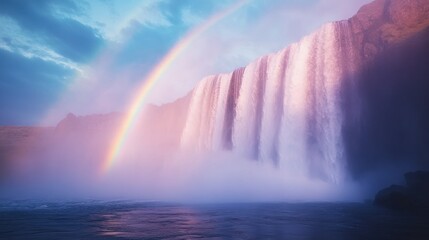 Rainbow over Waterfall