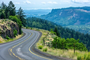 Fototapeta premium The road in the mountains on a summer day