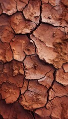 A close-up of cracked, dry earth showcasing natural textures and colors.