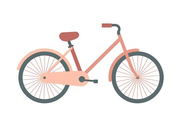 red bicycle on white background