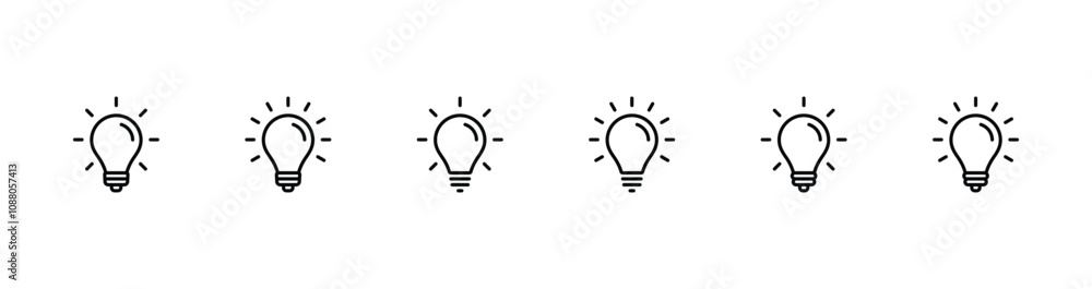 Poster light bulb icon set. idea symbol vector