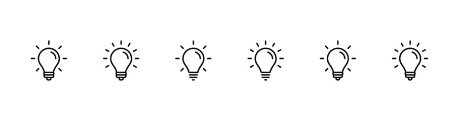 light bulb icon set. Idea symbol vector