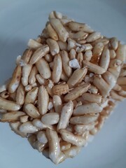 Close up rice crispy snack