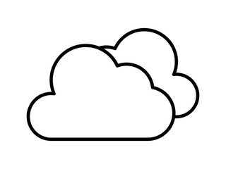 曇りのお天気線画アイコン_線幅編集可能