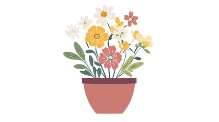 Charming and cute flower shop logo on a clean white background, featuring a delightful floral design that represents freshness and beauty.