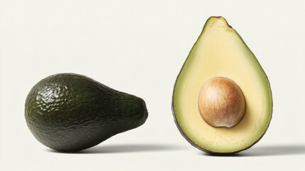 Fresh Avocado Whole and Halved Display