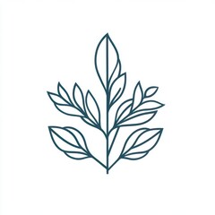 Fototapeta premium Stylized illustration of green leaves, showcasing organic shapes and smooth lines on a clean white background.