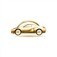 Fototapeta premium Stylized golden car graphic illustrating luxury and elegance.