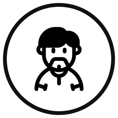 Editable beardy guy with sidecomb hairstyle avatar vector icon. User, profile, identity, persona. Part of a big icon set family. Perfect for web and app interfaces, presentations, infographics, etc