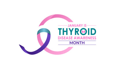 Vector graphic of Thyroid awareness month is every year in January. Design for Banner, cards, prints, social media, poster, flyer and background design template. Vector illustration. Eps 10.