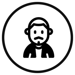 Fototapeta premium Editable man with buzz haircut and mustache avatar vector icon. User, profile, identity, persona. Part of a big icon set family. Perfect for web and app interfaces, presentations, infographics, etc