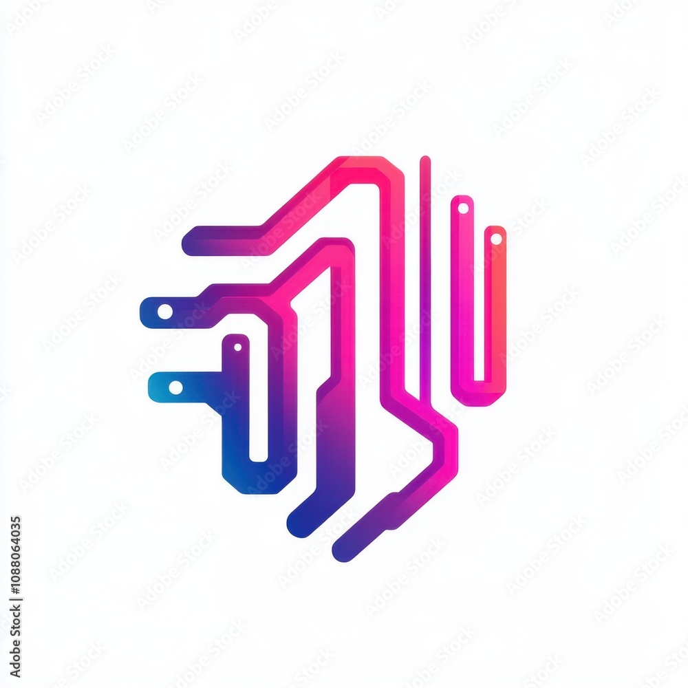 Poster abstract colorful circuit design showcasing modern technology and innovation.