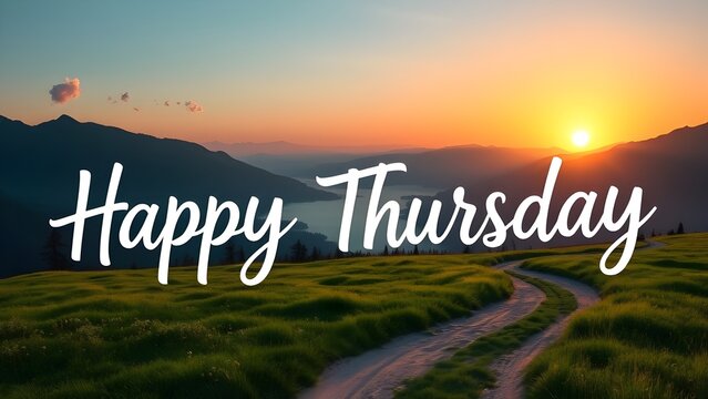 Happy Thursday in a beautiful sunset outdoor scenery