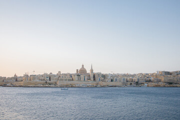 Valetta city the capital of Malta panoramic view from Sliema town