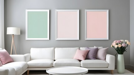 Frames mockup. Interior mockup with house background. Modern interior design. Best room decorating ideas