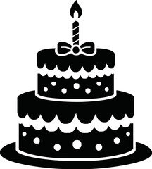 Birthday Cake icon symbol vector illustration isolated on white background