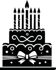 Birthday Cake icon symbol vector illustration isolated on white background