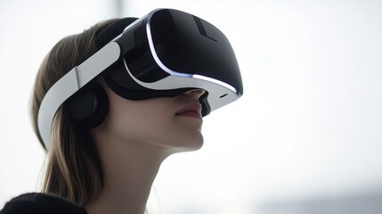 Woman Experiencing Virtual Reality