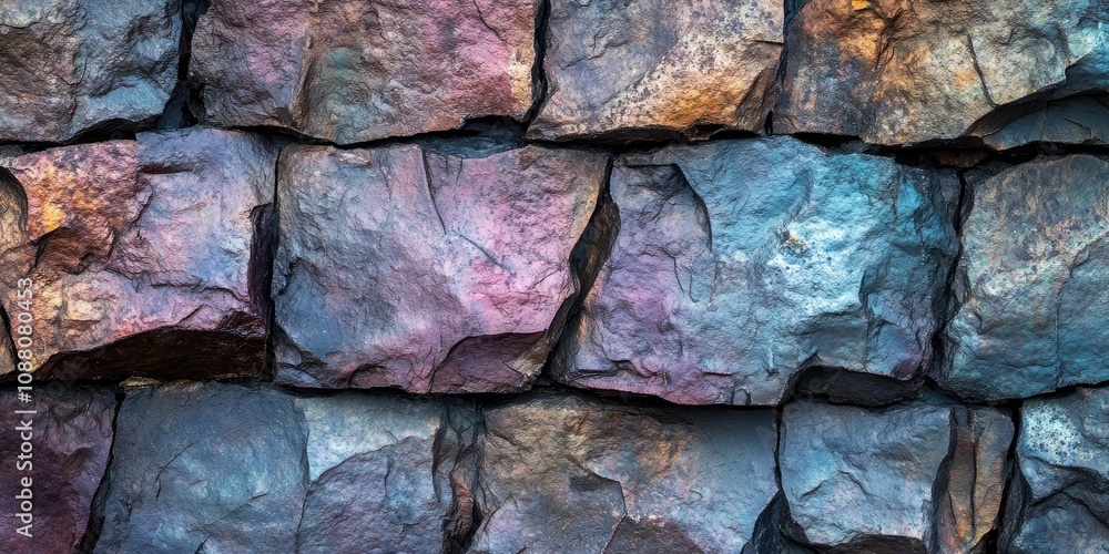 Poster rock texture. copy space. dark stone wall. stone background. holographic rock surface, with nacre. w